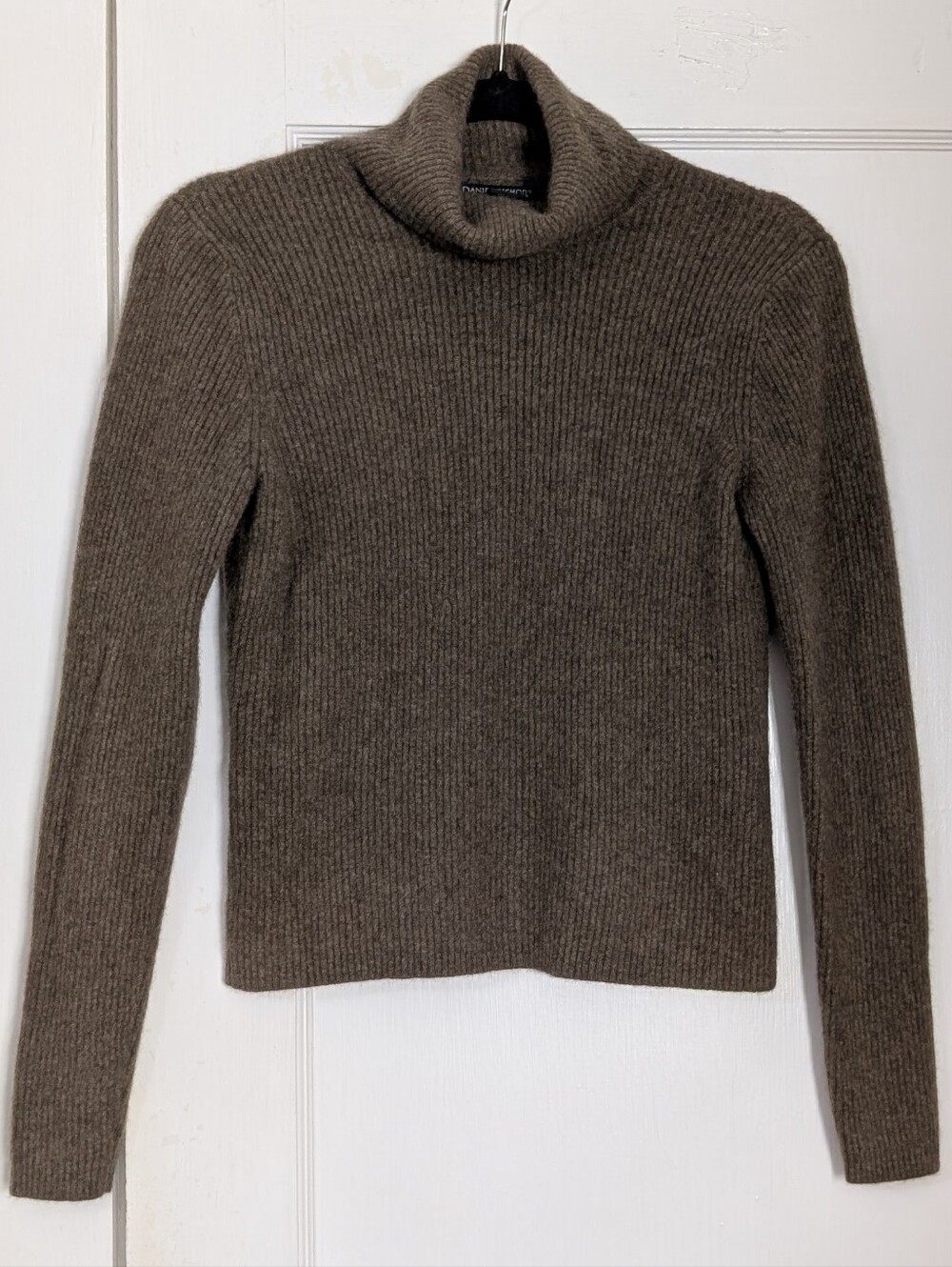 Daniel Bishop Turtleneck Sweater Brown Cashmere Knit Pullover Women's Small Vtg